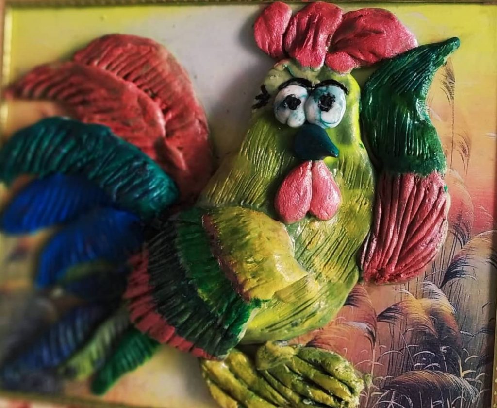 Arte naif dedicado a los niños. Obra en fondant. Técnica en relieve. Foto cortesía del entrevistado.